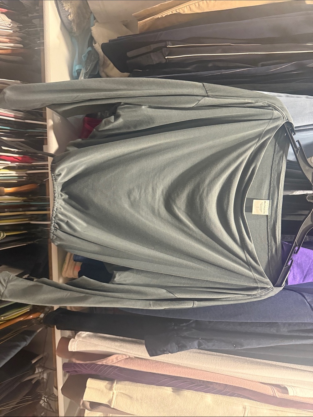 Athleta Olive Green Long Sleeve Crop Top